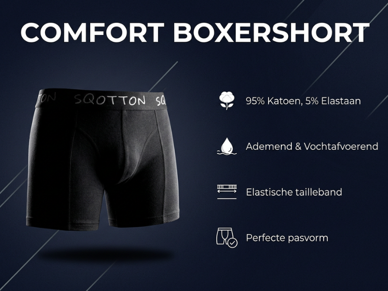 Heren Boxershorts 4-Pack Normale Lengte Zwart