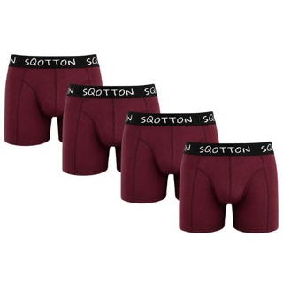 Heren Boxershorts 4-Pack Normale Lengte Bordeaux