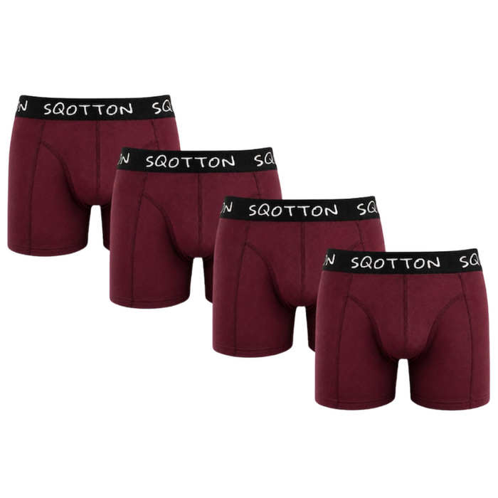 Heren Boxershorts 4-Pack Normale Lengte Bordeaux