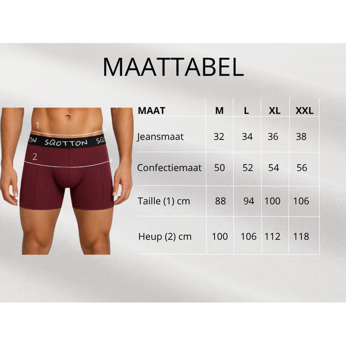 Heren Boxershorts 4-Pack Normale Lengte Bordeaux