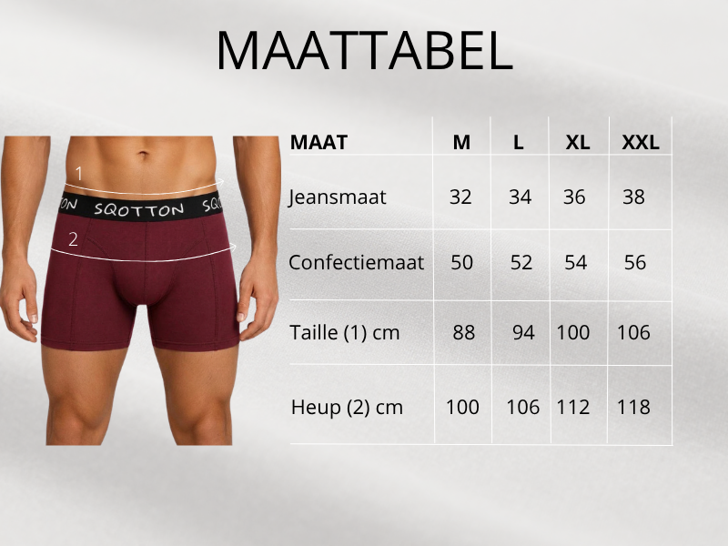 Heren Boxershorts 4-Pack Normale Lengte Bordeaux