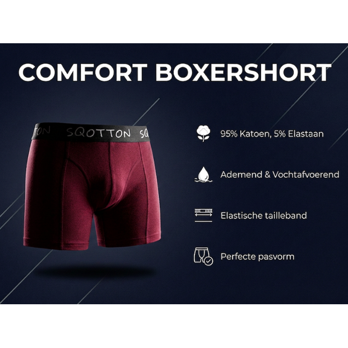 Heren Boxershorts 4-Pack Normale Lengte Bordeaux