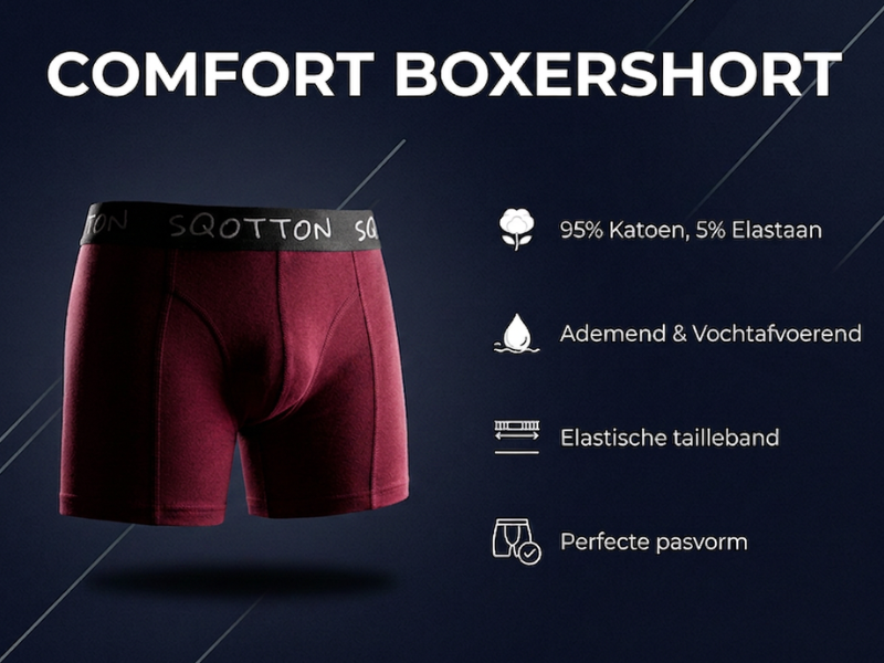 Heren Boxershorts 4-Pack Normale Lengte Bordeaux