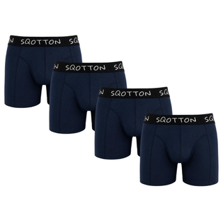 Heren Boxershorts 4-Pack Normale Lengte Marineblauw