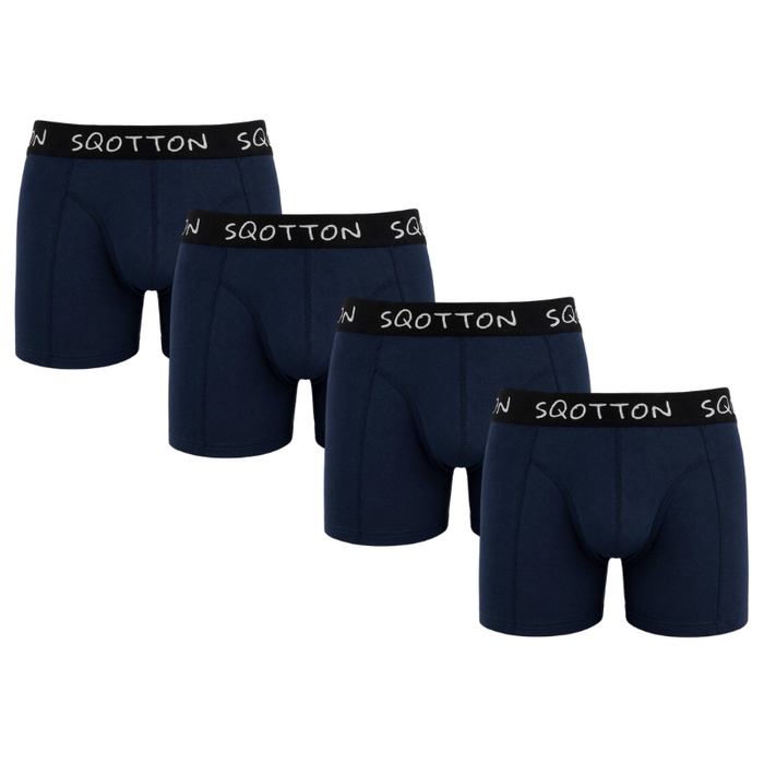 Heren Boxershorts 4-Pack Normale Lengte Marineblauw