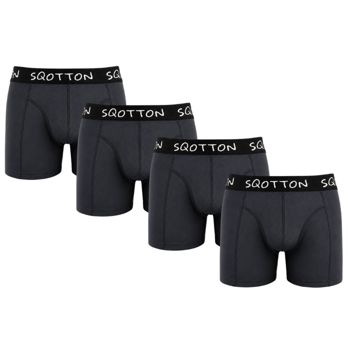 Heren Boxershorts 4-Pack Normale Lengte Antraciet