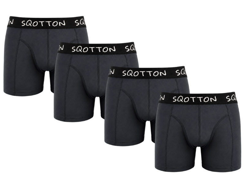 Heren Boxershorts 4-Pack Normale Lengte Antraciet