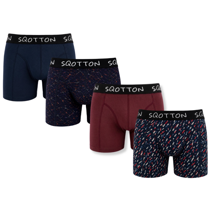 Heren Boxershorts 4-Pack Normale Lengte Midnight Motion
