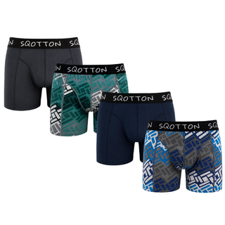 Heren Boxershorts 4-Pack Normale Lengte Urban Grid