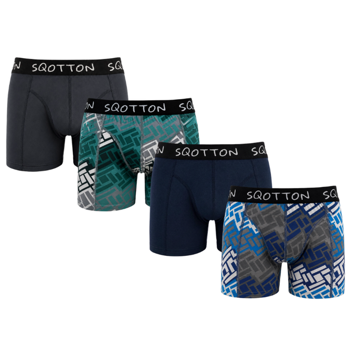 Heren Boxershorts 4-Pack Normale Lengte Urban Grid