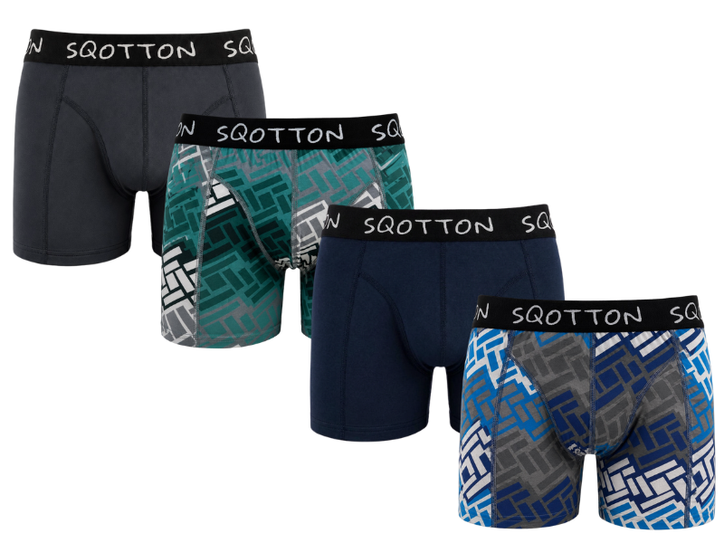 Heren Boxershorts 4-Pack Normale Lengte Urban Grid
