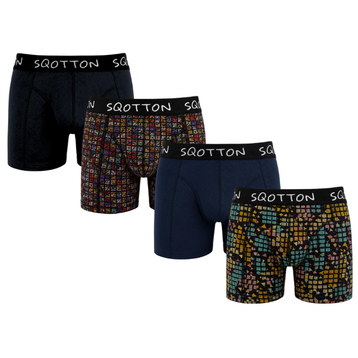 Heren Boxershorts 4-Pack Normale Lengte Mosaic Nights