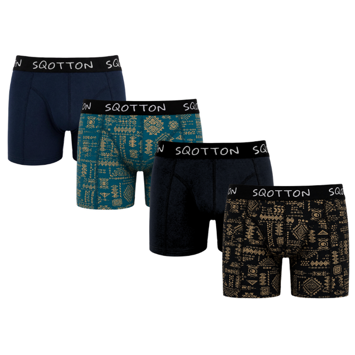 Heren Boxershorts 4-Pack Normale Lengte Golden Tribe