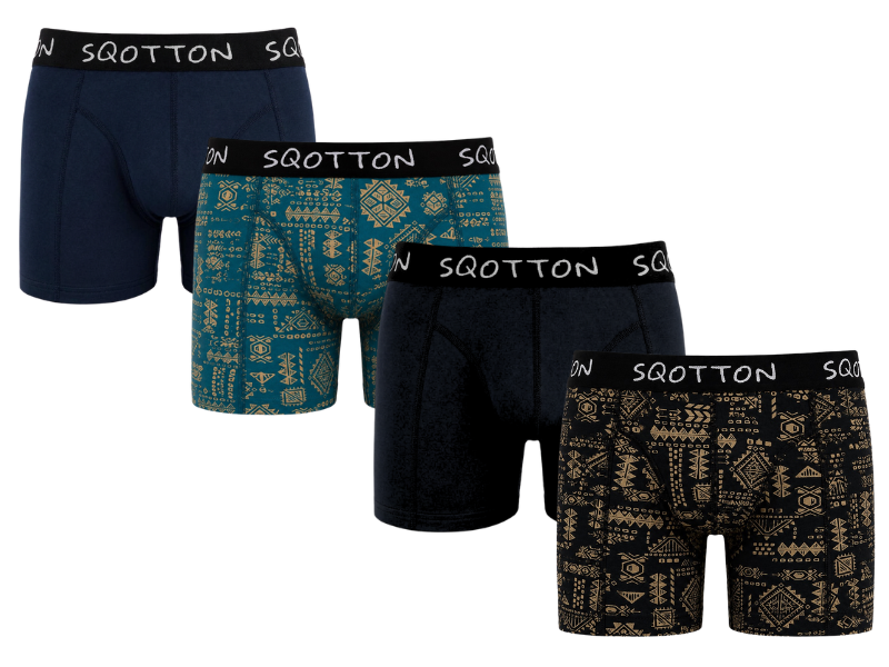 Heren Boxershorts 4-Pack Normale Lengte Golden Tribe