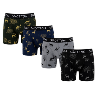 Heren Boxershorts 4-Pack Normale Lengte Forest Deer