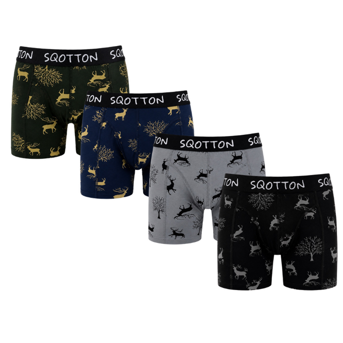 Heren Boxershorts 4-Pack Normale Lengte Forest Deer