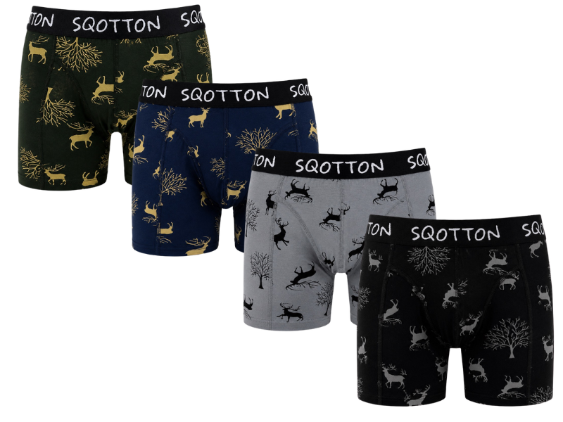 Heren Boxershorts 4-Pack Normale Lengte Forest Deer