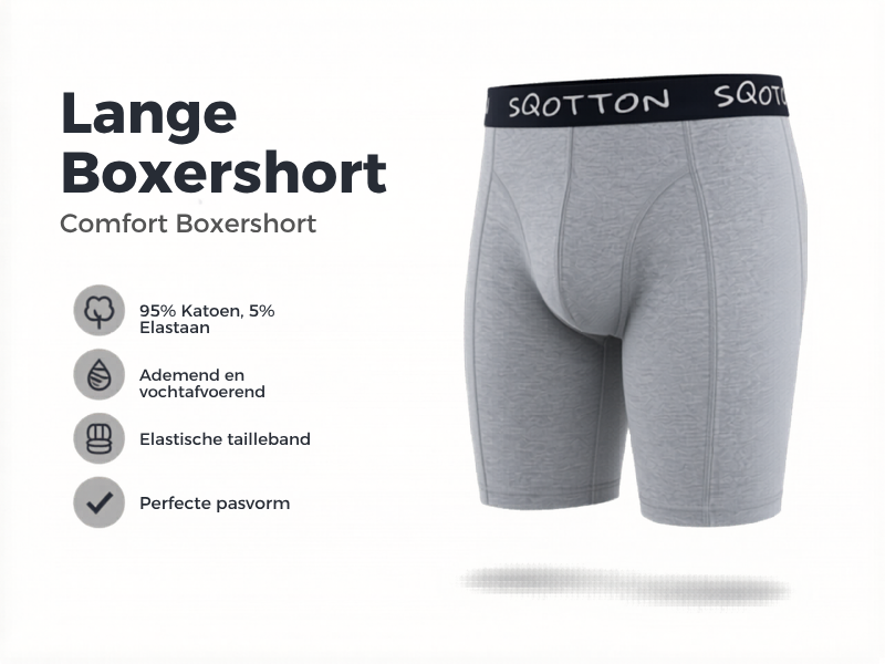 Heren boxershort Extra lange Pijp Grijs