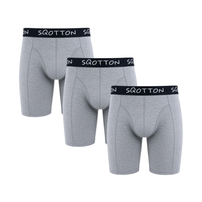 3-Pack boxershort Extra lange pijp Grijs