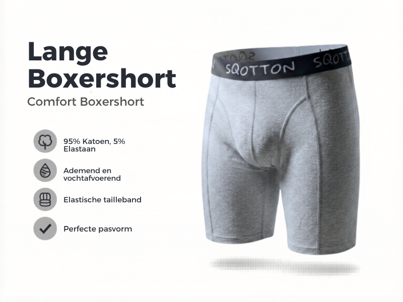 3-Pack boxershort Extra lange pijp Grijs