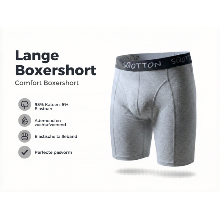 3-Pack boxershort Extra lange pijp Grijs
