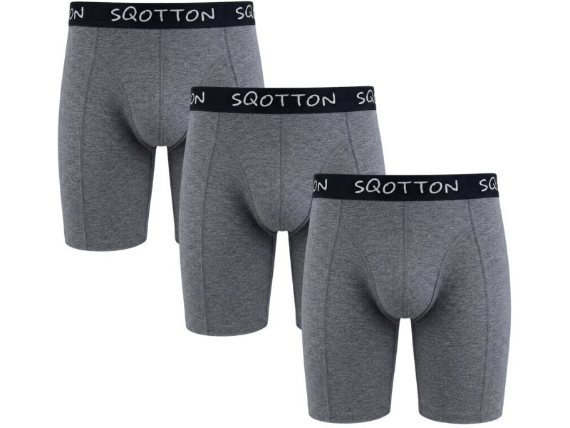 3-Pack boxershort lange pijp Donkergrijs
