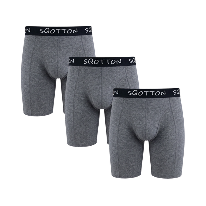3-Pack boxershort lange pijp Donkergrijs