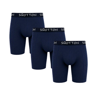 3-Pack boxershort lange pijp Marineblauw