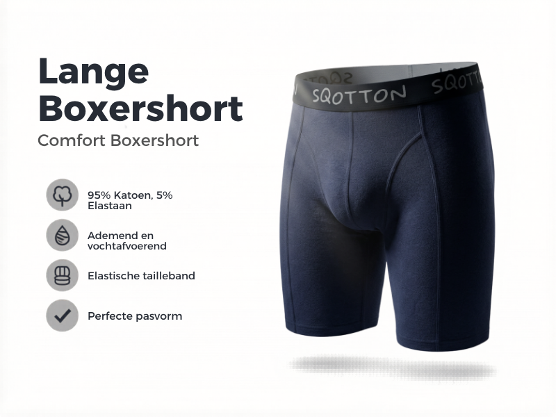 3-Pack boxershort lange pijp Marineblauw