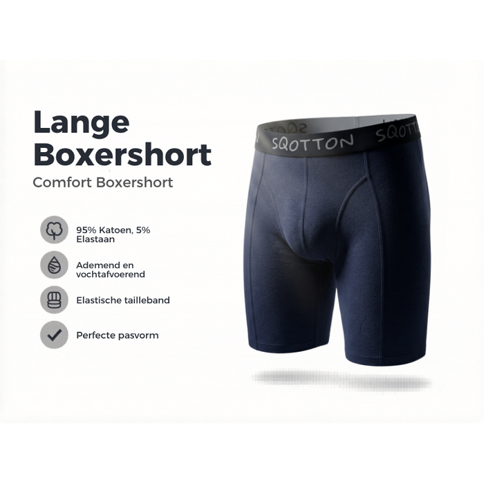 3-Pack boxershort lange pijp Marineblauw