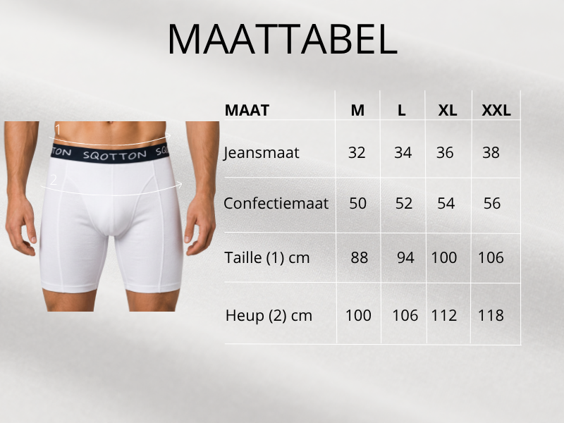 3-Pack SQOTTON® boxershort lange pijp Wit