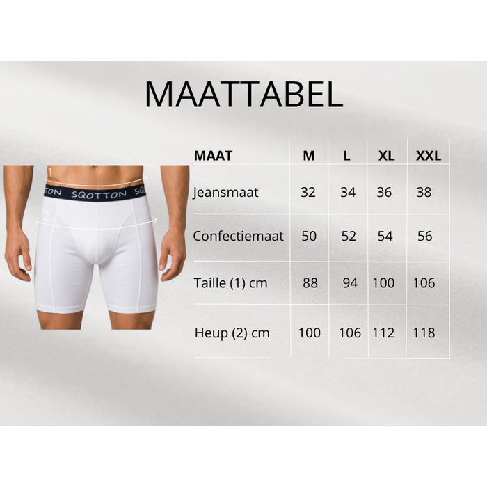 3-Pack SQOTTON® boxershort lange pijp Wit