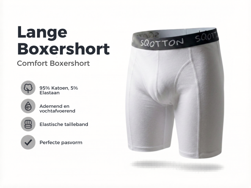 3-Pack SQOTTON® boxershort lange pijp Wit
