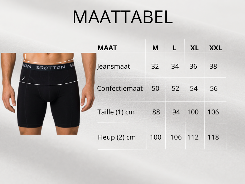 3-Pack SQOTTON® boxershort lange pijp Zwart