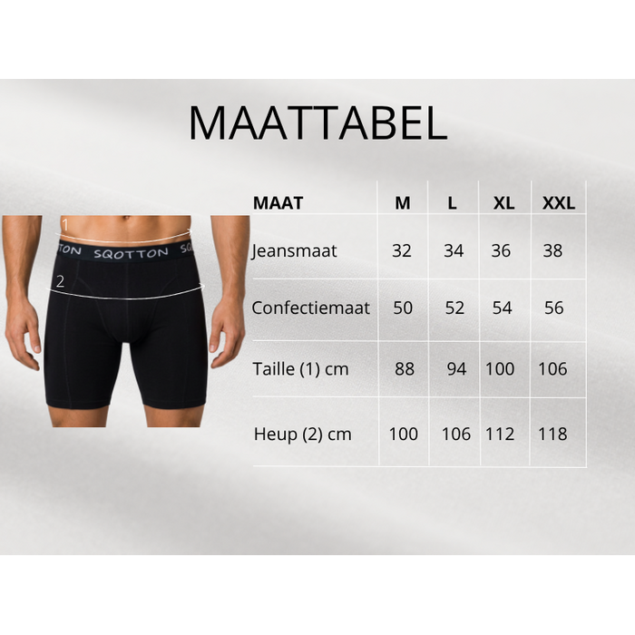 3-Pack SQOTTON® boxershort lange pijp Zwart