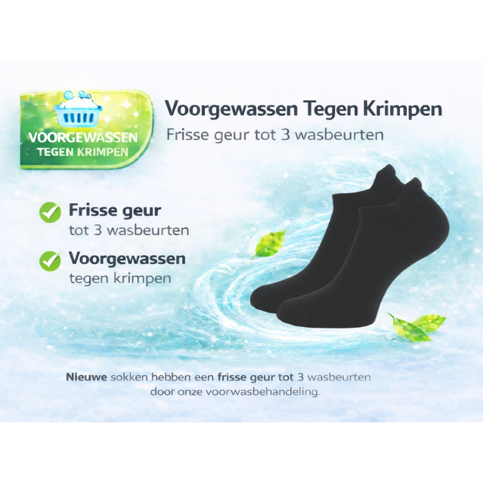 6 paar badstof sneakersokken met lipje naadloos zwart