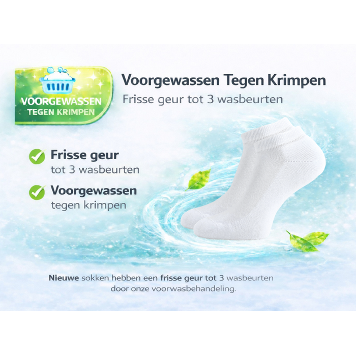 6 paar Badstof sneakersokken Wit