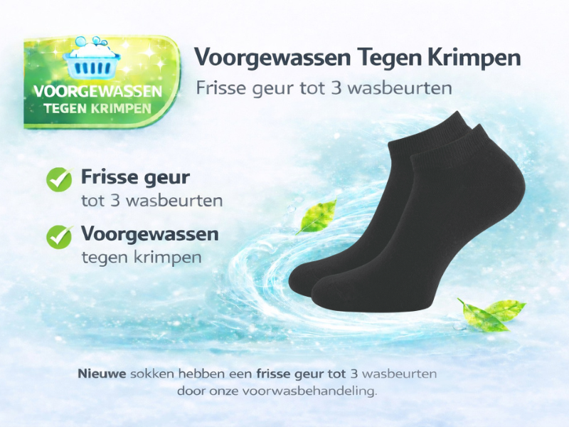 6 paar Badstof sneakersokken Zwart