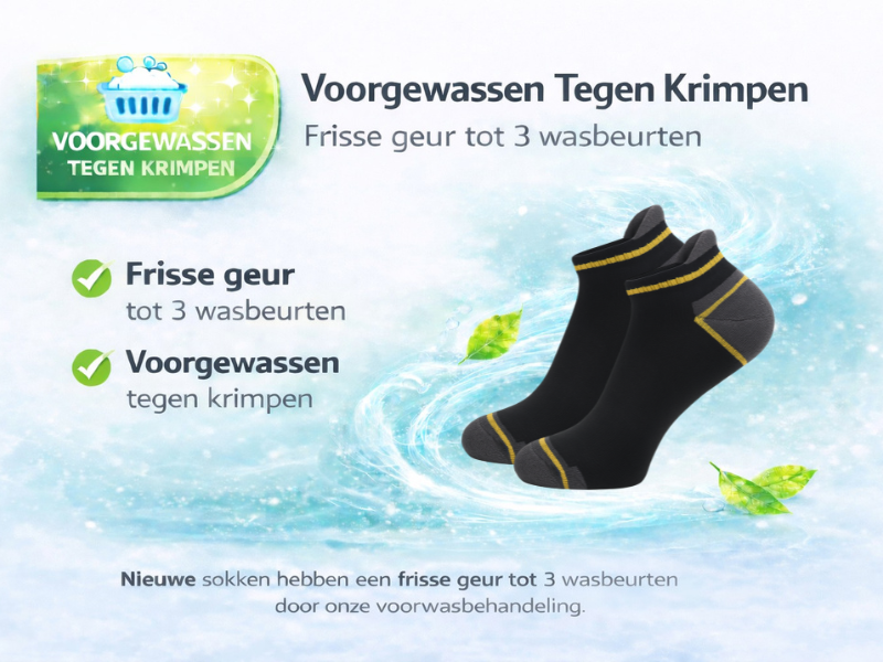 6 paar Lage Werksokken met Badstofvoering en Lipje Naadloos Zwart