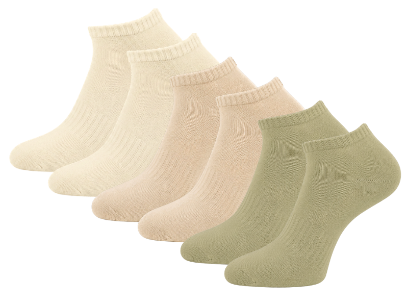 6 paar Katoenen dames sneakersokken Naadloze sokken Botanic mix