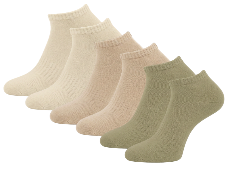6 paar Katoenen dames sneakersokken Naadloze sokken Botanic mix