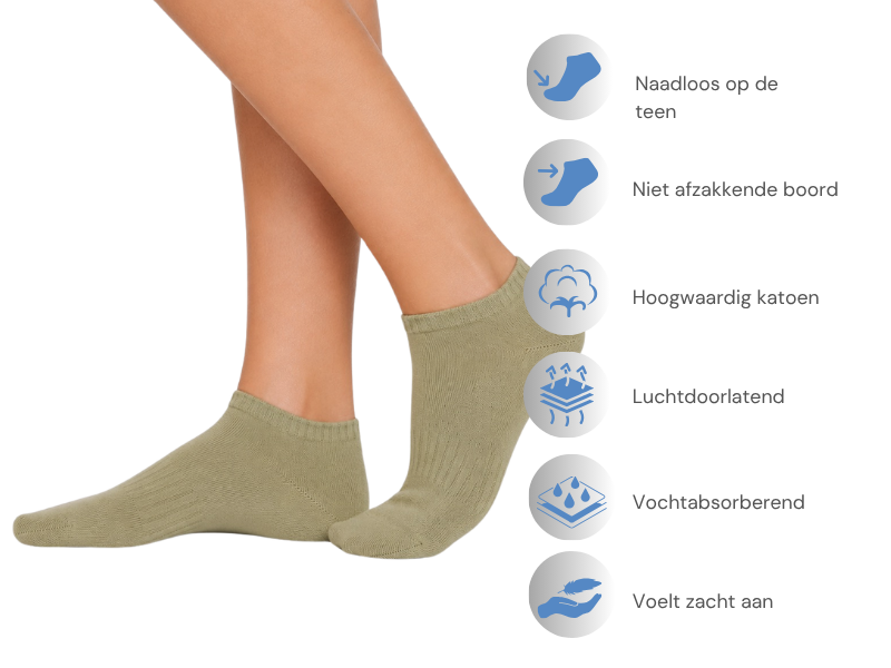 6 paar Katoenen dames sneakersokken Naadloze sokken Botanic mix