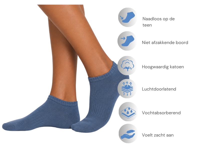 6 paar Katoenen dames sneakersokken Naadloze sokken Pastel mix