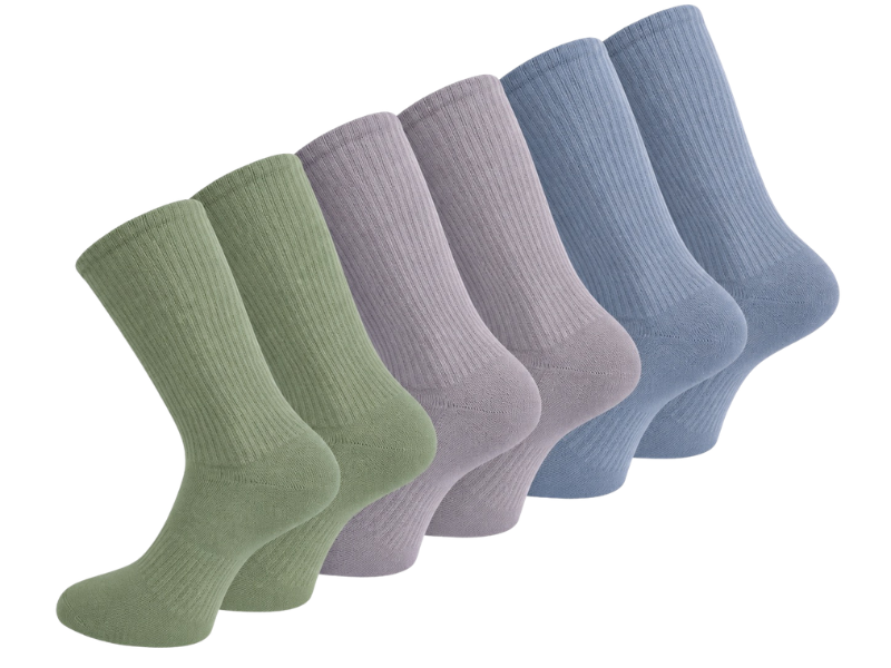 6 paar Katoenen damessokken Naadloze sokken Groen/Zacht Grijs/Blauw