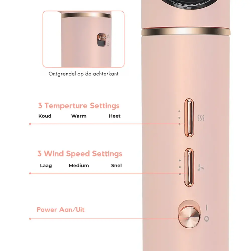 Largolash Pro Air Wrap styler roze