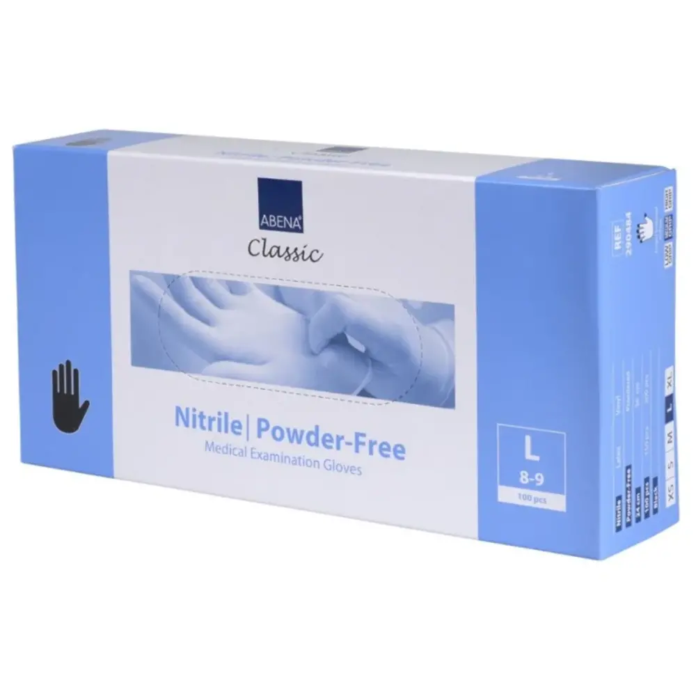 Abena Abena nitril handschoenen poedervrij zwart L Abena Abena nitril handschoenen poedervrij zwart L