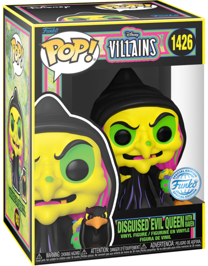 Funko Pop! Disney Villains - Disguised Evil Queen With Raven - Special Edition Blacklight