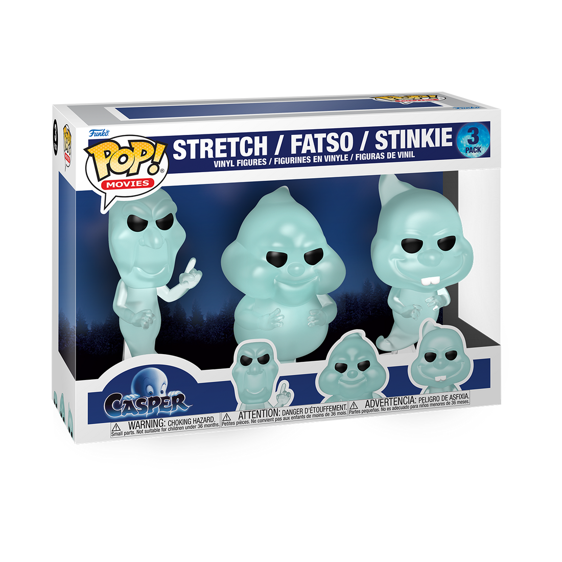 Casper フィギュアセット Fatso Stretch Funko Pop! Casper - Stretch / Fatso / Stinkie 3 Pack - Moon