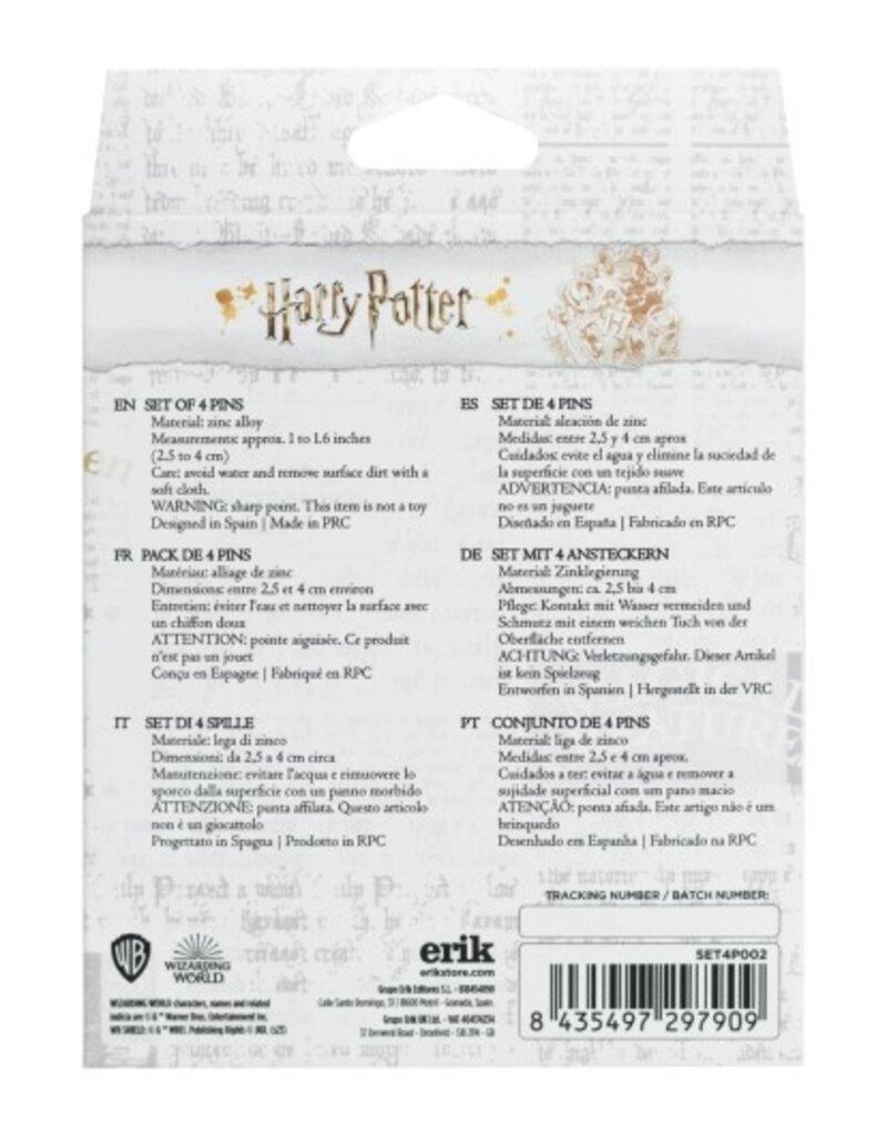 Harry Potter - The 4 Houses Pin Set