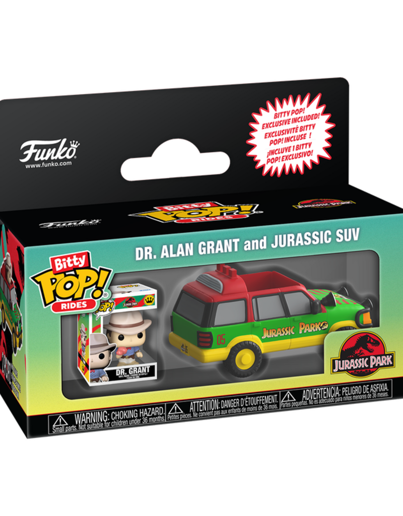 Funko Bitty Pop! Rides - Jurassic Park DR. Alan Grant And Jurassic SUV